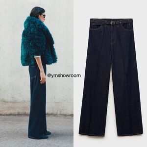 Mango Dark Blue Wide-Leg Jeans